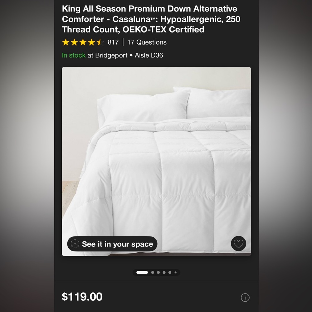 King Size White Comforter